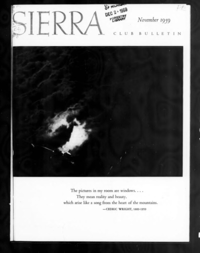 Sierra Club Bulletin 1959 Vol 44 No 8 November thumbnail